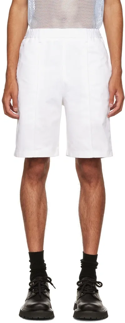 Ami Alexandre Mattiussi White Cotton Shorts In White/100