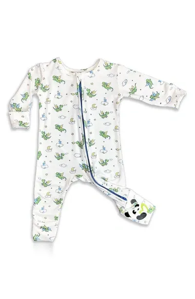 Bellabu Bear Baby Boy's Flying Dragon Print Convertible Footie In Neutral