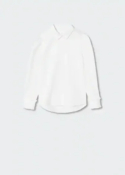 Mango Kids' Puff-sleeve Cotton Shirt White