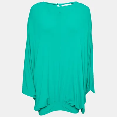 Pre-owned See By Chloé Green Jersey Draped Oversized Top M