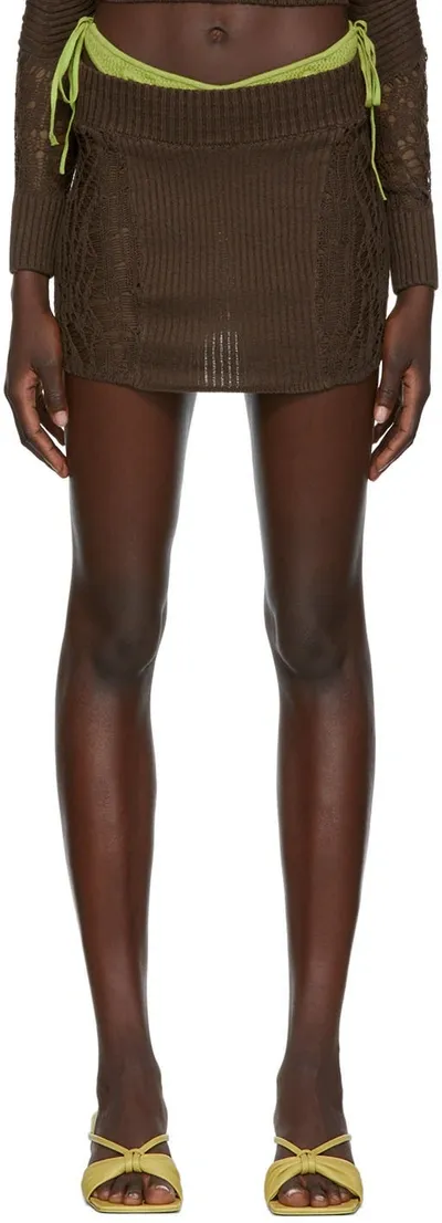 Danielle Guizio Ssense Exclusive Brown Miniskirt