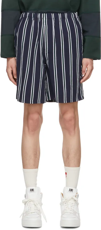 Ami Alexandre Mattiussi Ssense Exclusive Navy Shorts In Navy/green