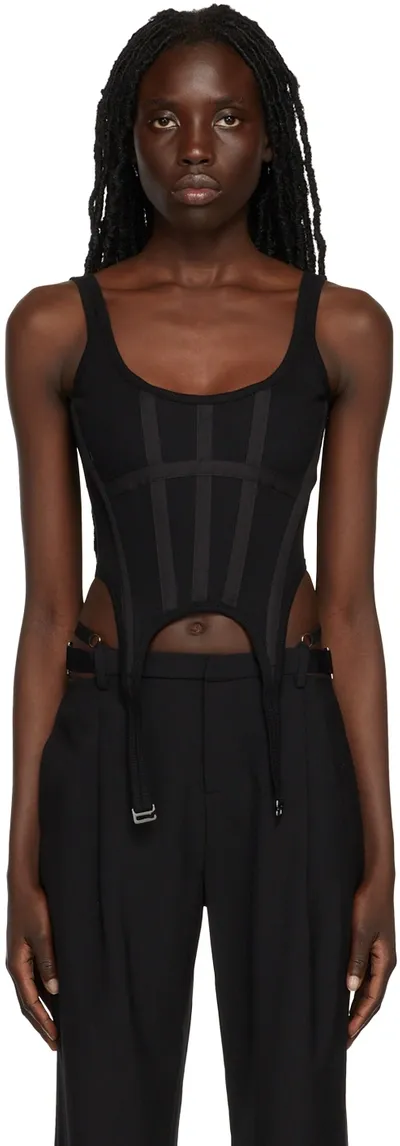 Dion Lee Black Rib Combat Corset Tank Top