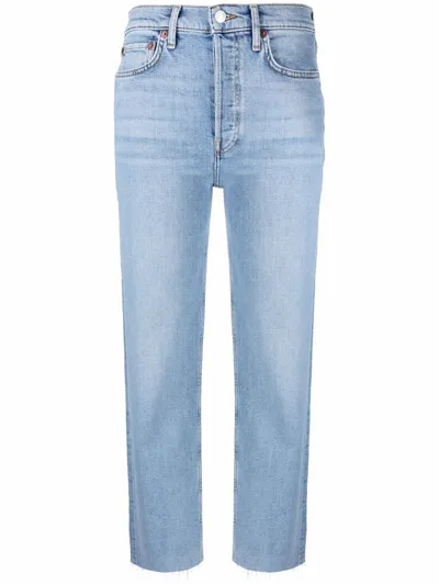 Re/done Straight Jeans With Medium Waist In Blue