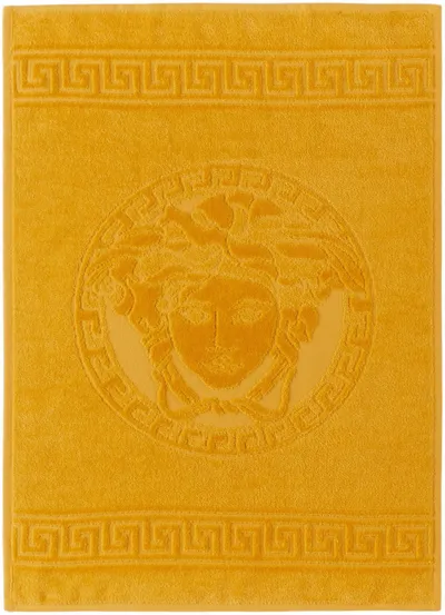 Versace Yellow Medusa Hand Towel In Z4004 Gold