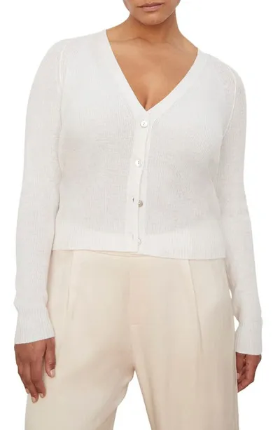 Vince Raglan Sleeve Cashmere Cardigan In White