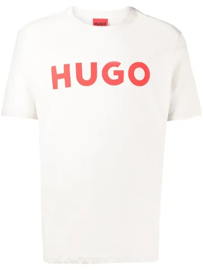 Hugo Logo-print Cotton T-shirt In Light Green