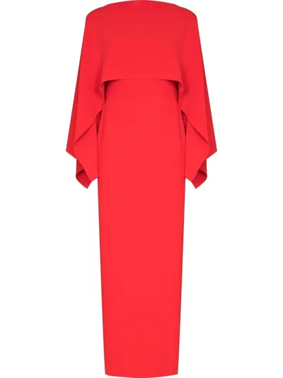 Solace London Yael Boat Neck Dress In Red