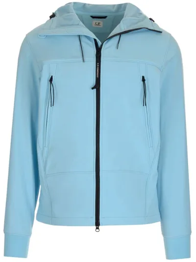 C.p. Company Drawstring Hooded Jacket In Blue