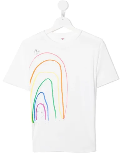 The Row Kids' Rainbow-drawing T-shirt In White