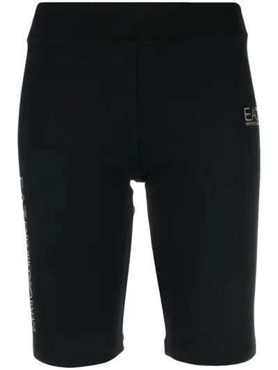 Ea7 Logo-print Cycling Shorts In Black