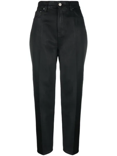 Totême Cropped Tapered Jeans In Black