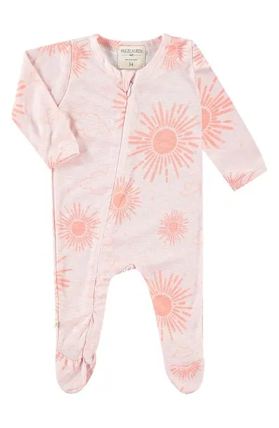 Paigelauren Babies' Footie In Sun Burst Orange