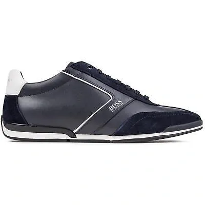 Pre-owned Hugo Boss Boss Herren Saturn Low Laufschuhe Sneaker Blau