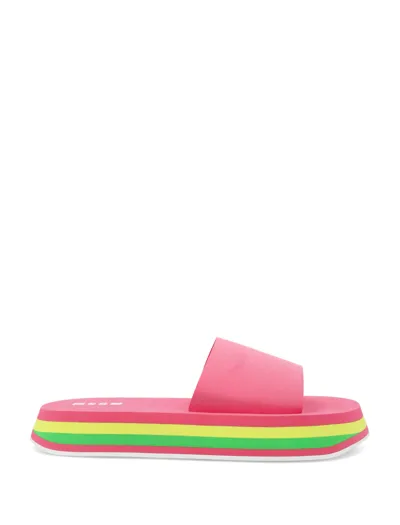 Msgm Rainbow-sole Open-toe Sandals In Pink