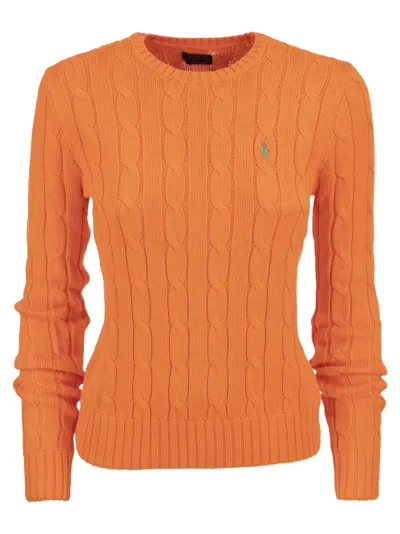 Polo Ralph Lauren Slim-fit Cable Knit In Orange