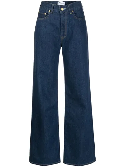 Tu Es Mon Tresor The Emerald Solid 1 Flared Boyfriend Jeans In Blue