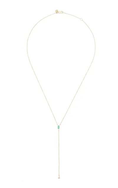 Ila Elettra 14k Yellow Gold Emerald Necklace In Green