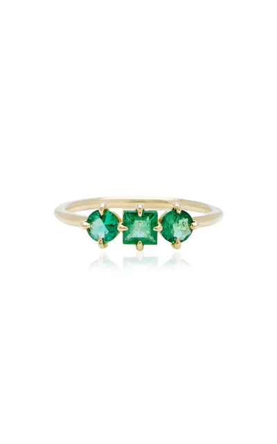 Ila Trilogy 14k Yellow Gold Emerald Ring In Green