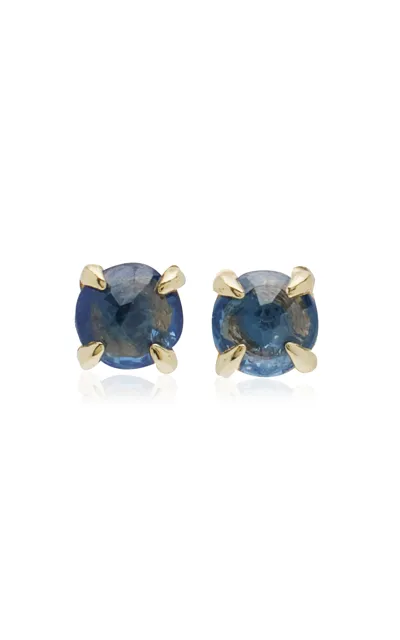 Ila Clarence 14k Yellow Gold Sapphire Earrings In Blue