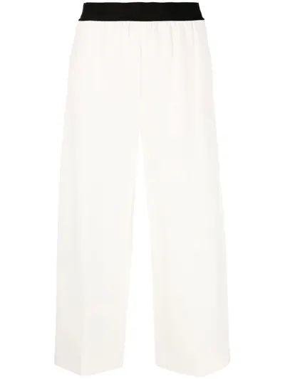 Stella Mccartney Wide-leg Cropped Trousers In Red