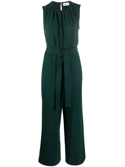 P.a.r.o.s.h Sleeveless Tie-waist Jumpsuit In Green