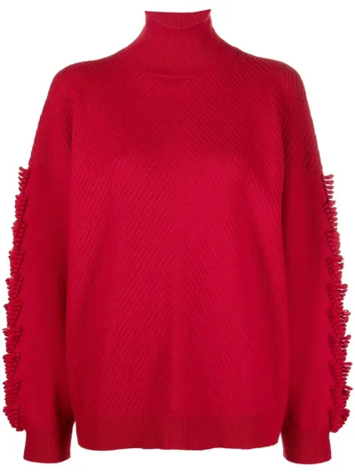 Barrie Rollneck Cashmere Jumper In Red