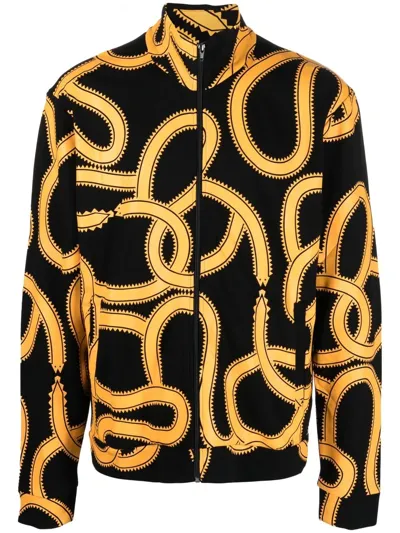 Marcelo Burlon County Of Milan Snake Print Track Jacket - Men's - Polyamide/viscose/spandex/elastane In Black