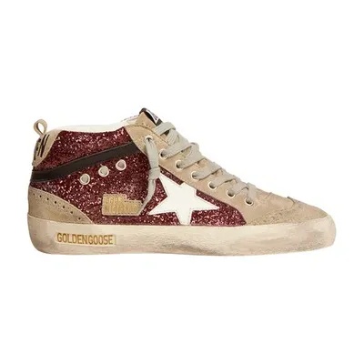 Golden Goose Mid Star Classic In Burgundy