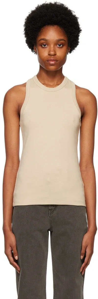 Low Classic Classic Rib Sleeveless Top In White