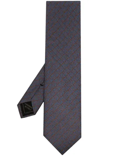 Brioni The Standard Wave-jacquard Tie In Blue