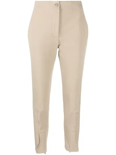 Aspesi Cropped Chino Trousers In Neutrals