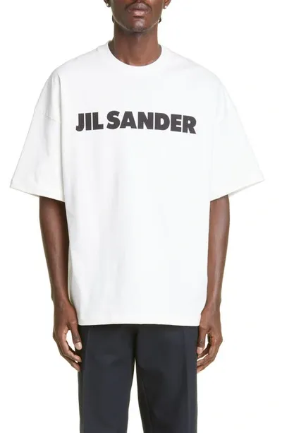 Jil Sander Logo Graphic Tee In White