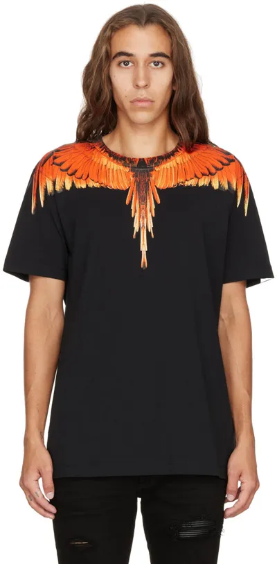 Marcelo Burlon County Of Milan Marcelo Burlon Black-coral-red Cotton T-shirt