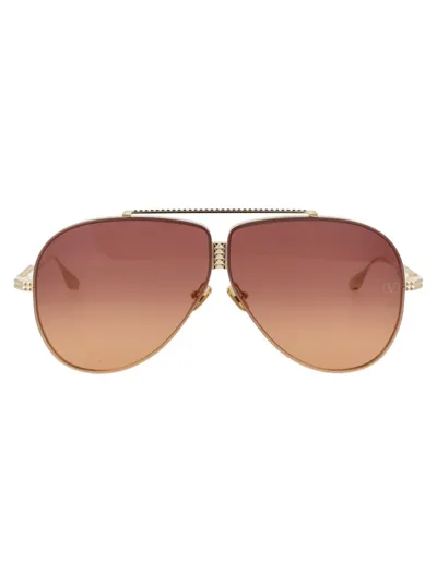 Valentino Eyewear Pilot Frame Sunglasses In Gold