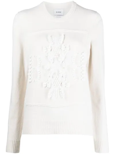 Barrie Round Neck Cashmere Jumper In White