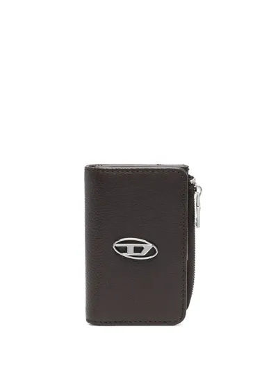 Diesel Evo Logo-plaque Leather Wallet In Brown