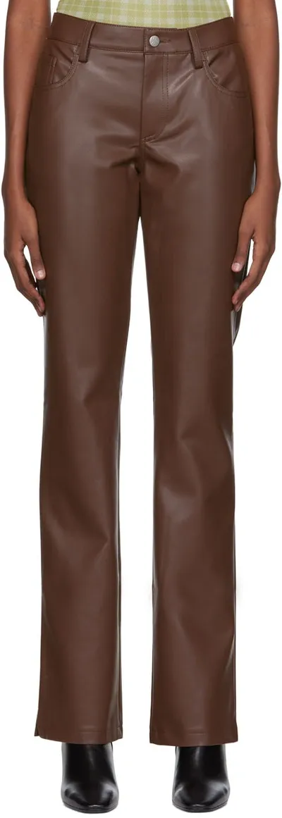 Misbhv Brown Vegan Leather Trousers