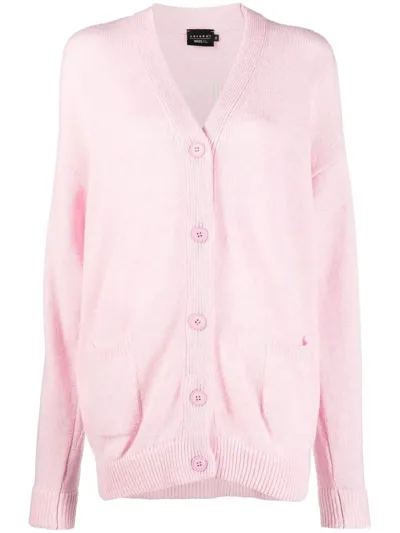 Joshua Sanders Smiley Face Intarsia Cardigan In Pink