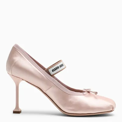 Miu Miu Satin Ballet Pumps In Purple