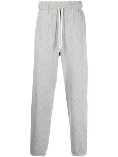 New Balance Drawstring Cotton Track Pants In Gray