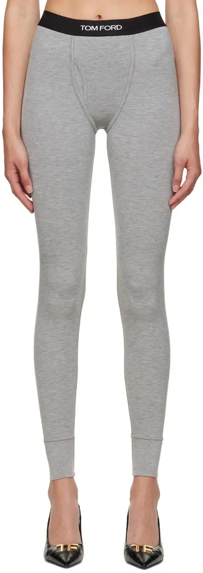 Tom Ford Gray Long Johns Leggings In White