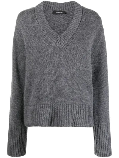 Lisa Yang V-neck Cashmere Jumper In Grey