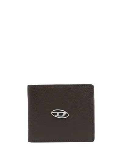 Diesel Logo-plaque Detail Bi-fold Wallet In 褐色