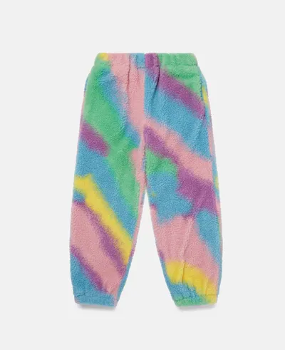 Stella Mccartney Spray Print Teddy Fleece Joggers In Multicolour