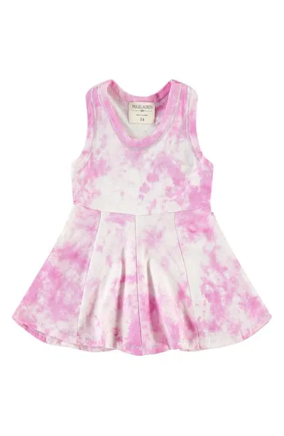 Paigelauren Babies' Tie Dye Splatter French Terry Dress In Pink Lavender Tie Dye