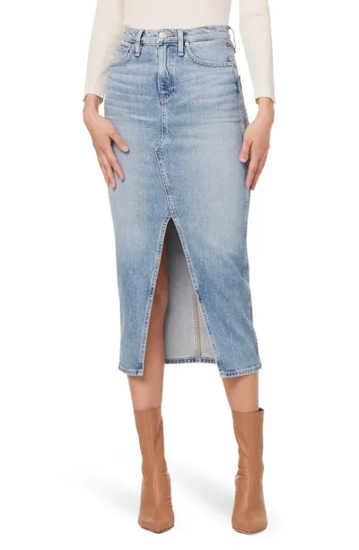 Hudson Reconstructed Denim Midi-skirt In Offshore