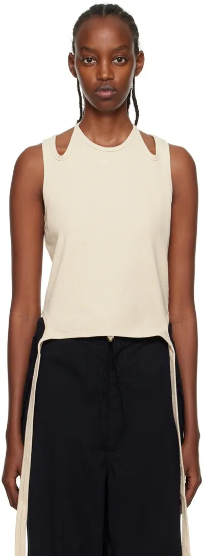 Dion Lee Beige Halter Tie Tank Top In Sand