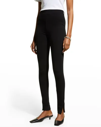 Totême Zip-cuff Viscose Leggings In Black