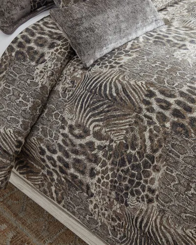 Olivia Quido 3-piece Wild Jungle Queen Comforter Set In Grey